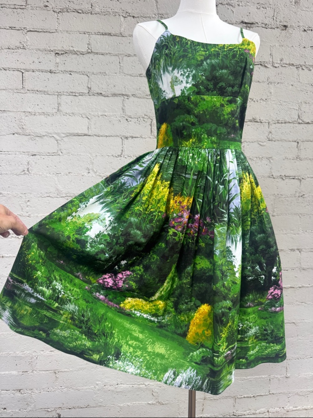 Bernie Dexter Chelsea Dress Fairview Landscape Print Size S - Picture 9 of 15